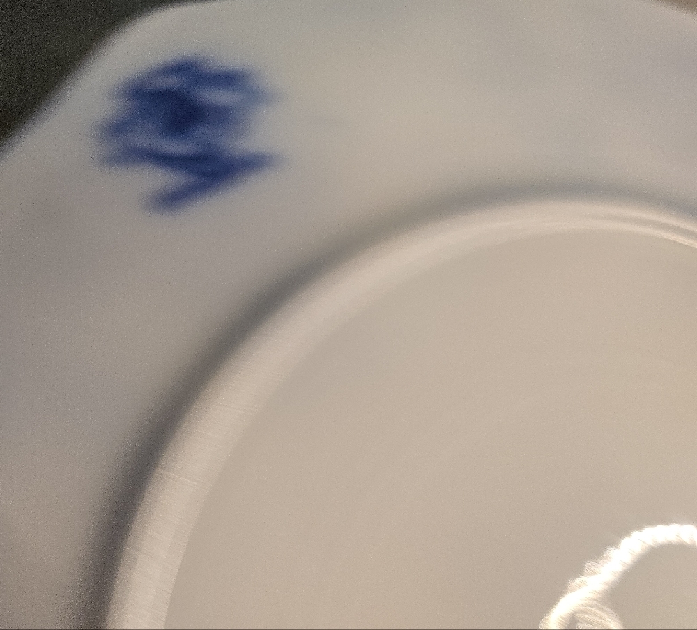 Antique Claremont England Royal Flow Blue & White Floral Semi Porcelain Plate - Picture 8 of 11